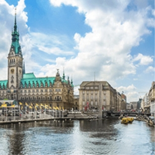 Fotoansicht Hamburg Rathaus an der Alster