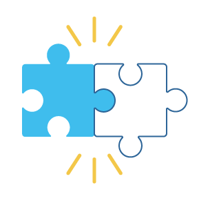 Icon zwei passende Puzzleteile