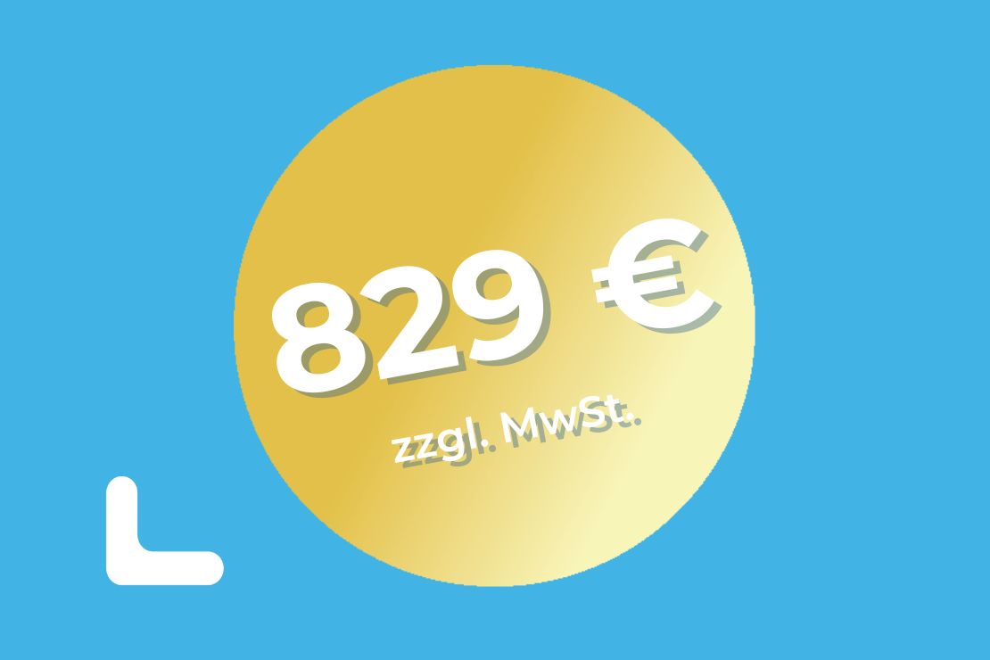 Preisbutton 829 Euro zzgl. MwSt.
