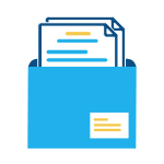 Icon einer Mappe mit Bewerbungsunterlagen