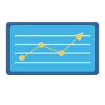 Icon Diagram mit auf- und abwärts Tendenze
